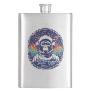 Space Monkey Astronaut Hip Flask
