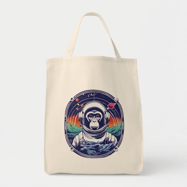 Space Monkey Astronaut Tote Bag (Front)