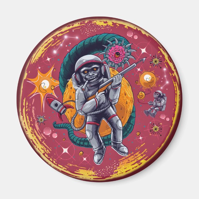 Space Monkey Swagger Magnet (Front)