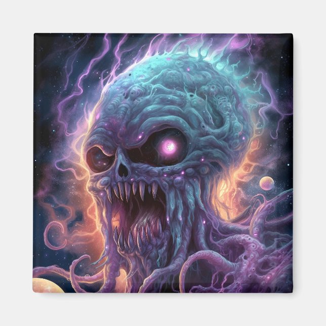 Space Monster Horror Art Magnet (Front)