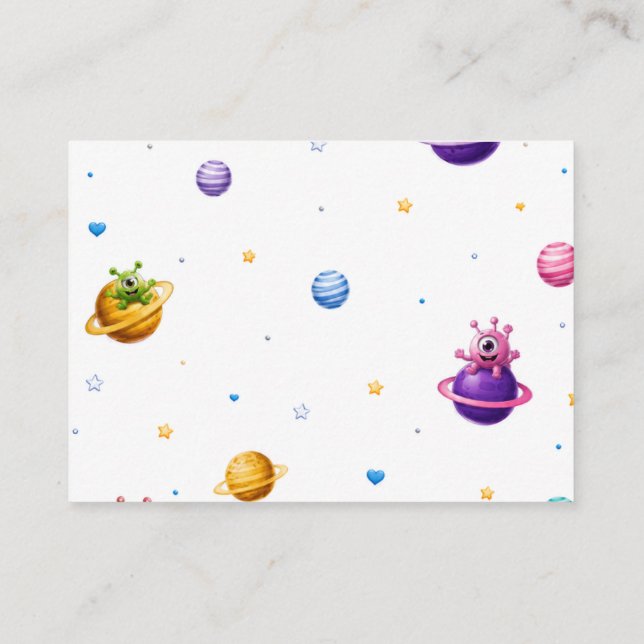 Space Moon Alien Books for Baby Card (Back)