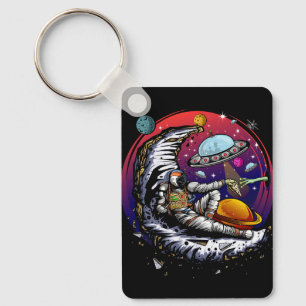 Space Moon Cheese Key Ring