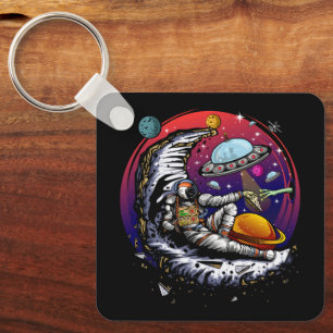 Space Moon Cheese Key Ring