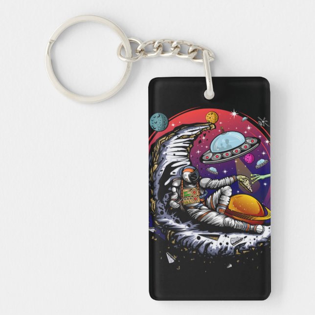 Space Moon Cheese Key Ring (Front)