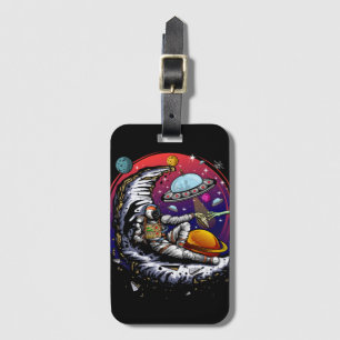 Space Moon Cheese Luggage Tag