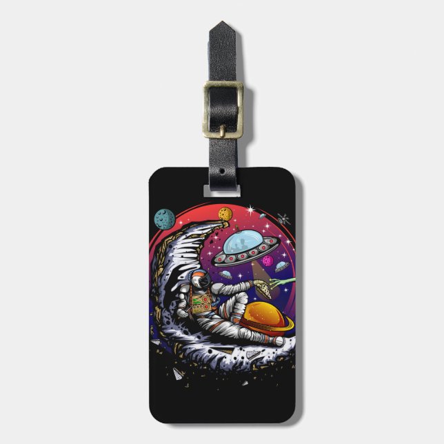 Space Moon Cheese Luggage Tag (Front Vertical)