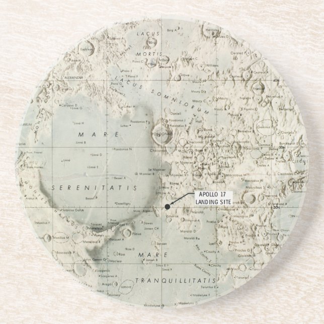 SPACE: MOON MAP, 1972 COASTER (Front)