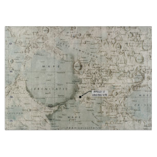 SPACE: MOON MAP, 1972 CUTTING BOARD