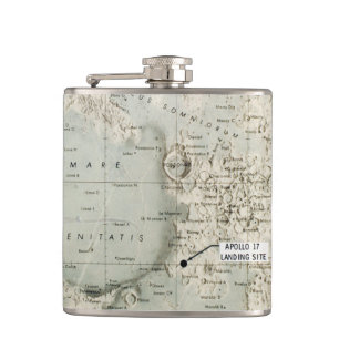 SPACE: MOON MAP, 1972 HIP FLASK