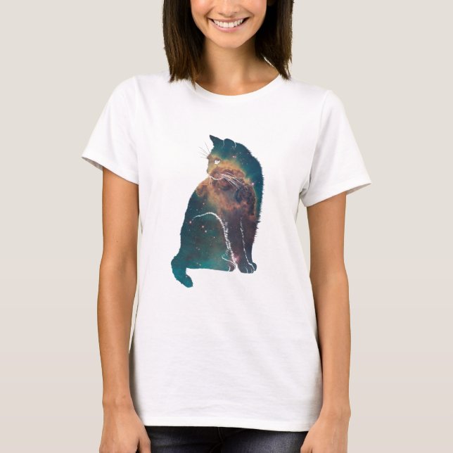 Space Nebula Cat T-Shirt (Front)