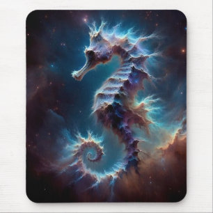 Space Nebula Seahorse Mousepad