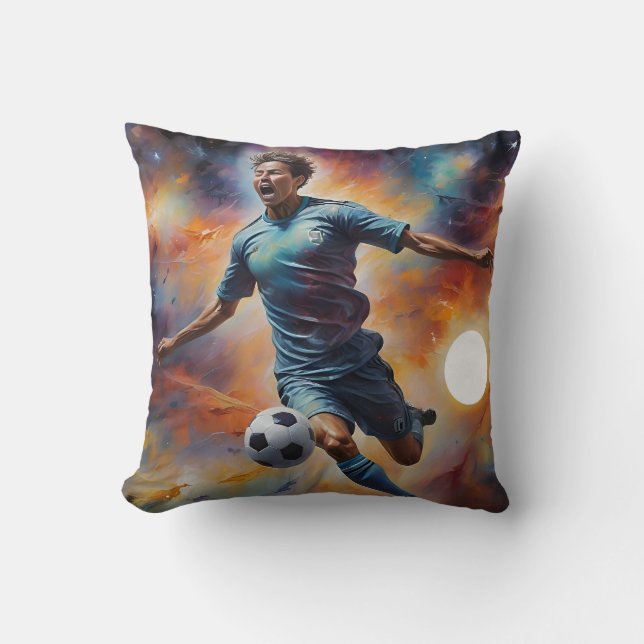 Space Nebula Soccer Shot Cushion (Front)