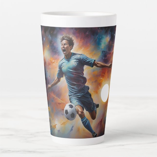 Space Nebula Soccer Shot Latte Mug (Front)
