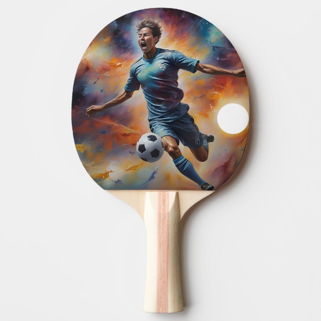 Space Nebula Soccer Shot Ping Pong Paddle (Front)