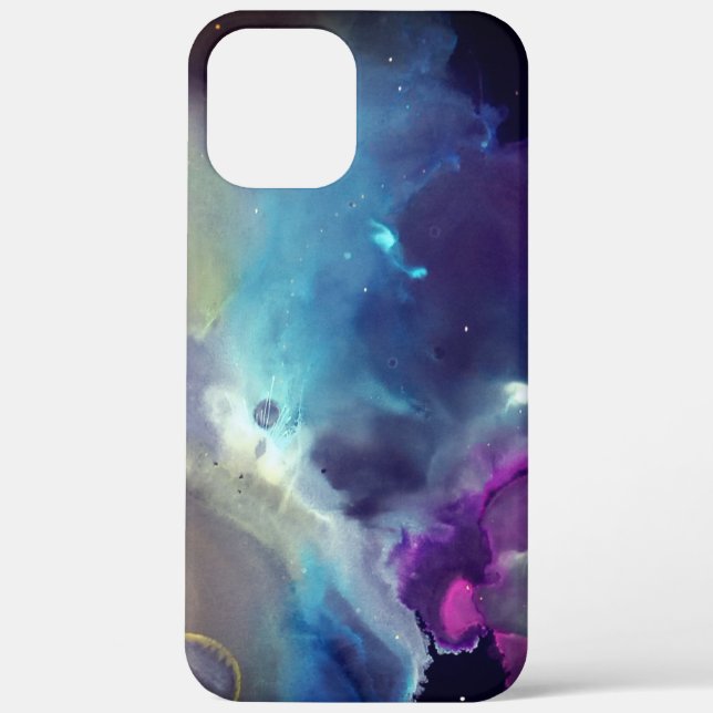 Space Nebula Yellow blue pink Alcohol ink art Case-Mate iPhone Case (Back)