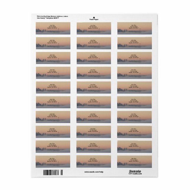 Space Needle above the fog address label (Full Sheet)