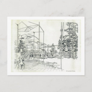 Space Needle Aerial Concept Drawing 3 Postcard