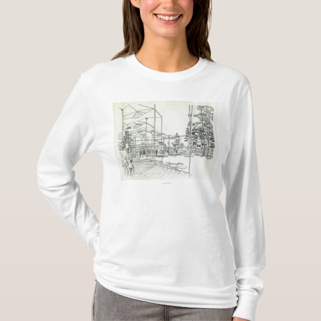 Space Needle Aerial Concept Drawing 3 T-Shirt (Front)