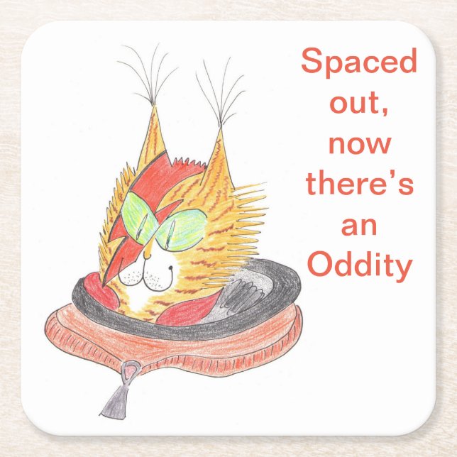 Space Oddity beer mat Square Paper Coaster (Front)