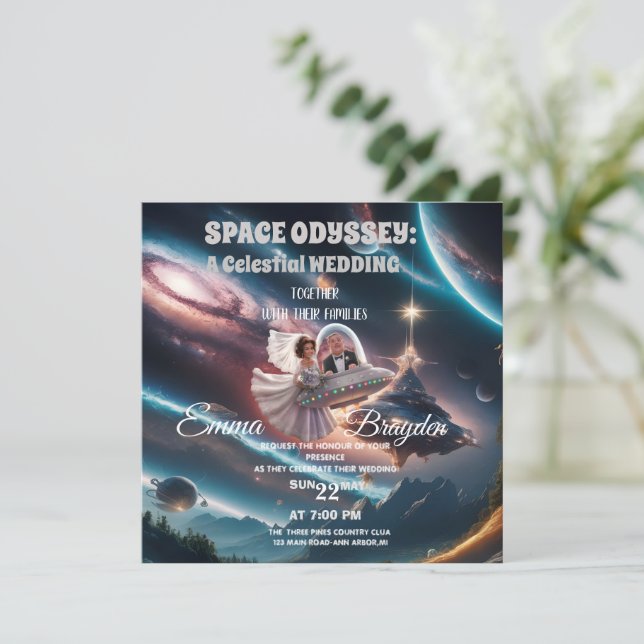  SPACE ODYSSEY:A CELESTIAL WEDDING INVITATION (Standing Front)