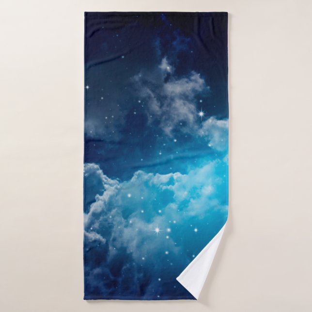 Space of night sky with cloud and starssky,night,b bath towel (Bath Towel)