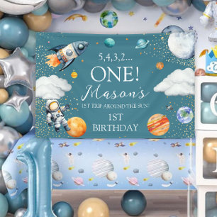 Space ONE First Birthday Rocket Banner