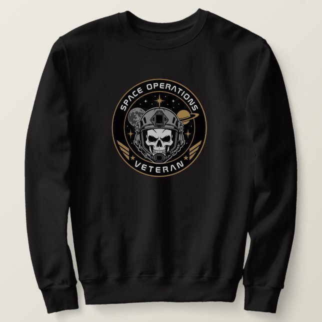 Space Operations Veteran Tactical Skull Sweatshirt (Design Front)
