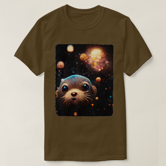Space Otter  Funny Cosmic Otter Pyjamas Otter Spac T-Shirt (Design Front)