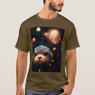 Space Otter Funny Cosmic Otter Pyjamas Otter Spac T-Shirt