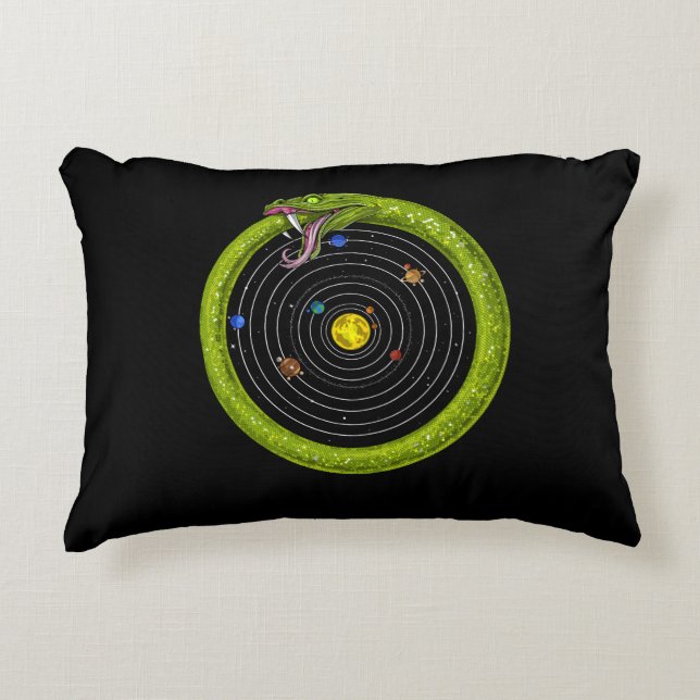 Space Ouroboros Solar System Decorative Cushion (Front)