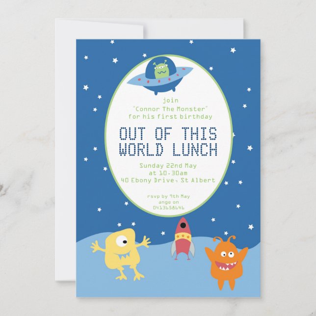 Space Out of this World Invitation (Front)