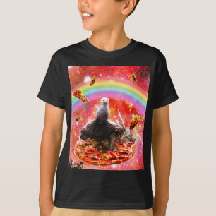 Space Owl Riding Turtle Unicorn - Pizza & Taco T-Shirt