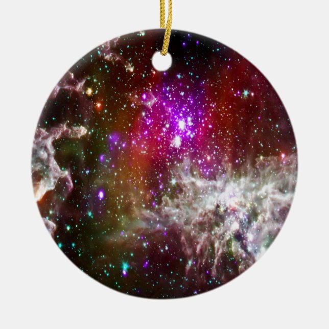 Space - Pacman Nebula Ceramic Tree Decoration (Front)