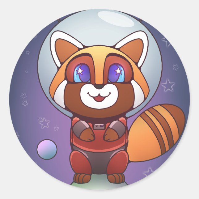 Space Panda Chippy! Classic Round Sticker (Front)