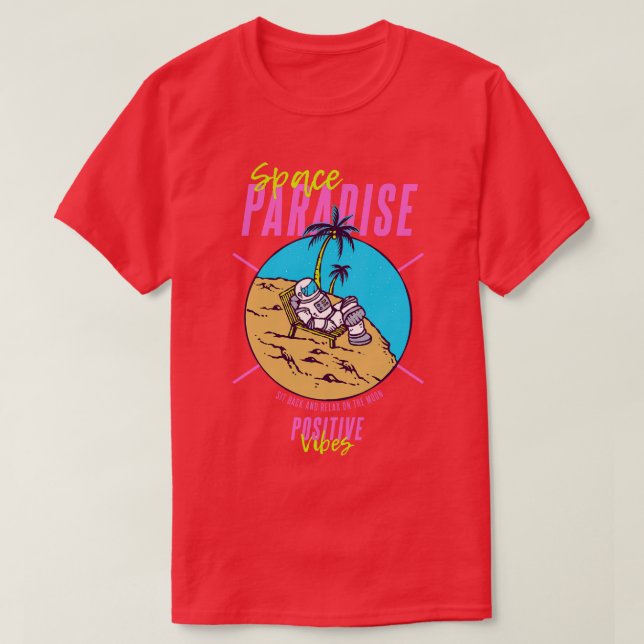 Space Paradise Summer Retro Vibes T-Shirt (Design Front)