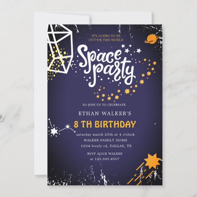 Space Party | Birthday Invitation (Front)