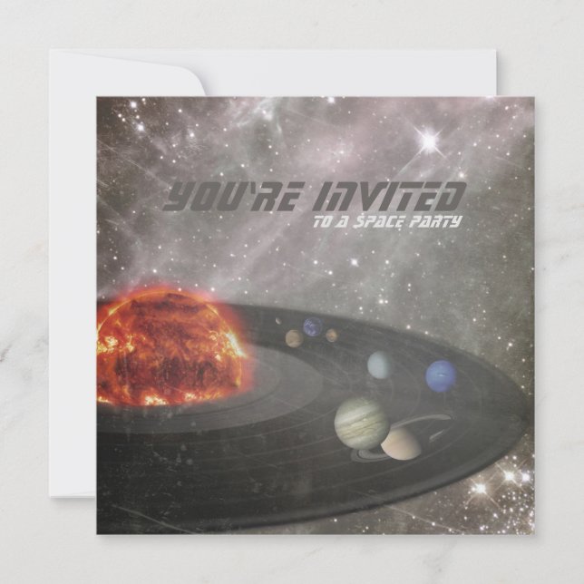 Space Party Birthday Invitation (Front)