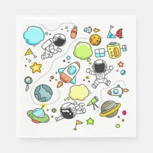 Space Party Design Luncheon Paper Napkins