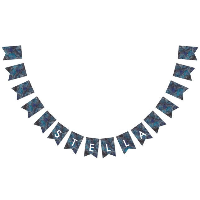 Space Party Galaxy Personalised Blue Bunting (All)