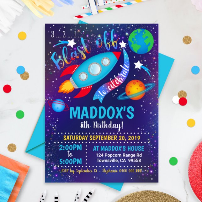 Space Party Invitation Boy (Creator Uploaded)