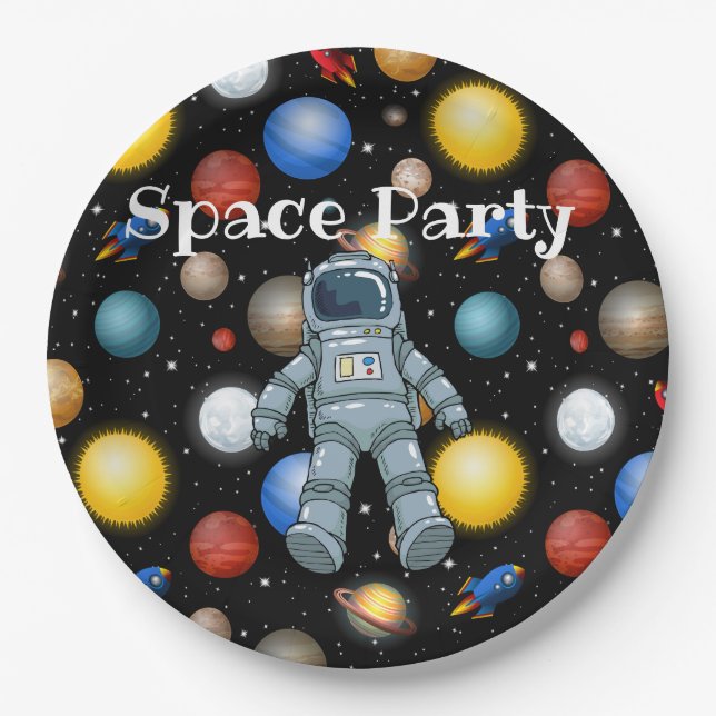 Space Party  Paper Plate (Front)