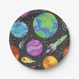 Space Party Paper Plates Galaxy Birthday Theme