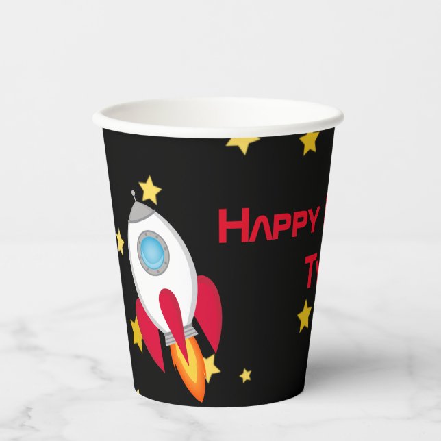 Space Party Personalised Paper Cups (Front)