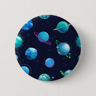 Space pattern 6 cm round badge