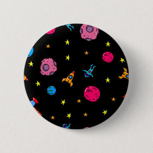 Space pattern 6 cm round badge