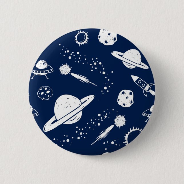 Space pattern 6 cm round badge (Front)