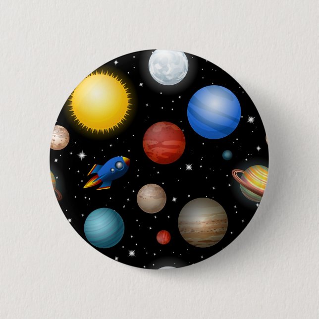 Space pattern 6 cm round badge (Front)