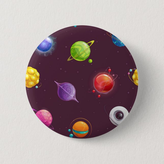 Space pattern 6 cm round badge (Front)