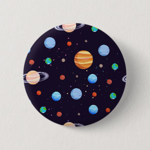 Space pattern 6 cm round badge