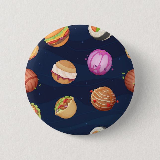 Space pattern 6 cm round badge (Front)